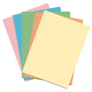dohe pack de 50 subcarpetas de cartulina tamaño folio ranura para fastener colores claros surtidos