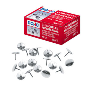 dohe pack de 100 chinchetas niqueladas nº2
