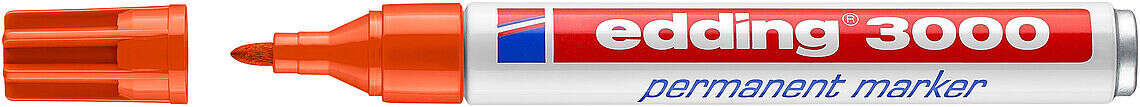 edding 3000 rotulador permanente punta redonda de 1.5mm trazo entre 1.5 y 3mm recargable secado rapido color naranja