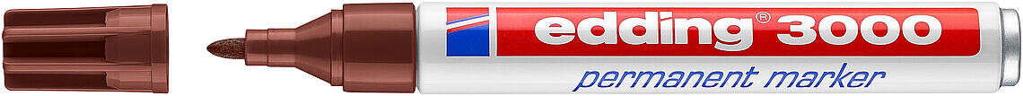 edding 3000 rotulador permanente punta redonda de 1.5mm trazo entre 1.5 y 3mm recargable secado rapido color marron