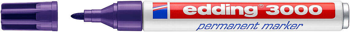 edding 3000 rotulador permanente punta redonda de 1.5mm trazo entre 1.5 y 3mm recargable secado rapido color violeta