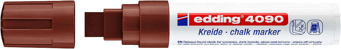 edding 4090 rotulador de tiza liquida punta biselada trazo entre 4 y 15mm olor neutro color marron