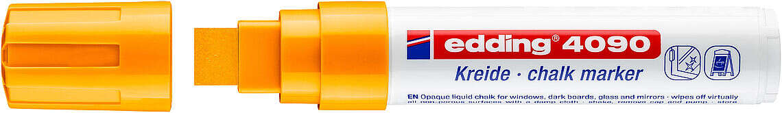 edding 4090 rotulador de tiza liquida punta biselada trazo entre 4 y 15mm olor neutro color naranja neon