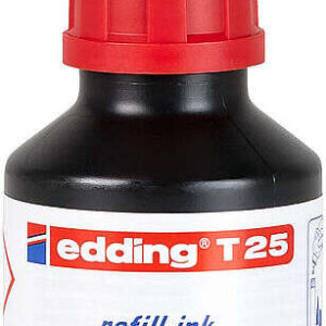 edding t25 bote de recarga para rotulador permanente capacidad 30ml color rojo