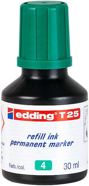edding t25 bote de recarga para rotulador permanente capacidad 30ml color verde
