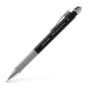 faber castell apollo portaminas trazo 0.5mm agarre ergonomico goma de borra integrada cuerpo color negro