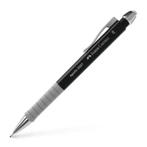 faber castell apollo portaminas trazo 0.7mm agarre ergonomico goma de borra integrada cuerpo color negro