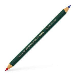 faber castell castell color 873 lapiz grueso bicolor hexagonal ecologico resistente a la rotura color rojo/azul