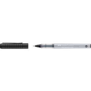 faber castell roller free ink boligrafo de tinta liquida punta conica 0,5mm ancho de linea extrafino clip de metal color negro