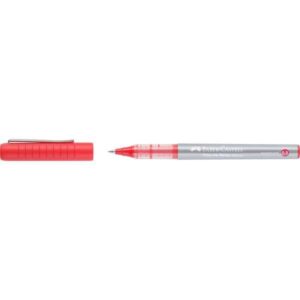 faber castell roller free ink boligrafo de tinta liquida punta conica 0,5mm ancho de linea extrafino clip de metal color rojo