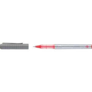 faber castell roller free ink boligrafo de tinta liquida punta conica 0,7mm ancho de linea fino clip de metal color rojo
