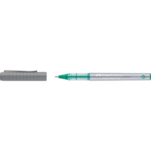 faber castell roller free ink boligrafo de tinta liquida punta conica 0,7mm ancho de linea fino clip de metal color verde
