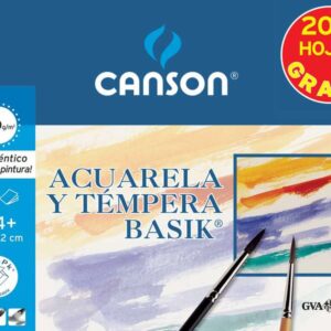canson minipack de 6 hojas acuarela basik 24x32 370g 20% hojas gratis color blanco