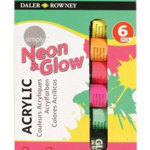 daler rowney simply pack de 6 pinturas acrilicas 12ml colores surtidos neon