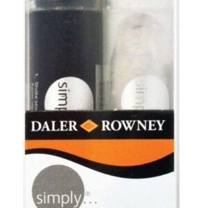 daler rowney simply pack de 2 rotuladores acrilicos secado rapido optima cobertura base de agua color negro y blanco