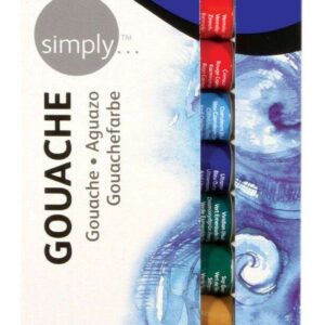 daler rowney simply pack de 12 pinturas acrilicas gouache secado rapido base de agua optima cobertura 12ml colores surtidos