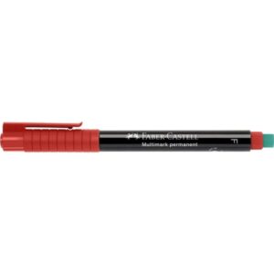 faber castell multimark rotulador permanente ancho de trazo 0.6mm goma de borrar integrada resistente a la luz y al agua color rojo