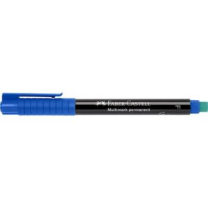 faber castell multimark rotulador permanente ancho de trazo 0.6mm goma de borrar integrada resistente a la luz y al agua color azul
