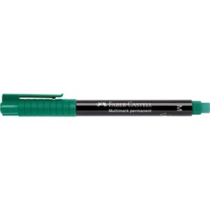 faber castell multimark rotulador permanente ancho de trazo 1mm goma de borrar integrada resistente a la luz y al agua color verde