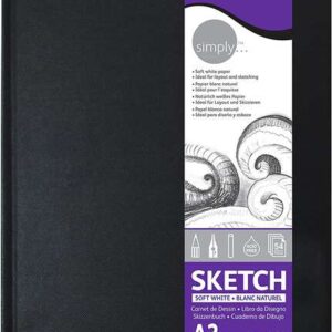 daler rowney simply cuaderno de dibujo cosido a3 54 hojas 100g/m2 cubierta rigida color blanco