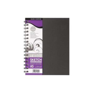 daler rowney simply cuaderno de dibujo a5 100g/m2 cubierta rigida con encuadernacion en espiral color blanco