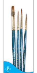 daler rowney simply pack de 4 pinceles de marta diseño ergonomico color azul