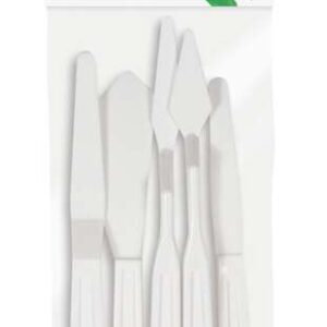 daler rowney simply pack de 5 espatulas de plastico diferentes formas plastico duradero color blanco