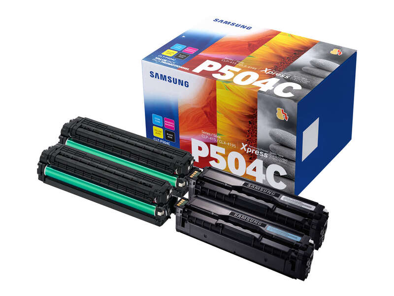 samsung clp415/clx4195 pack de 4 cartuchos de toner originales clt p504c/su400a