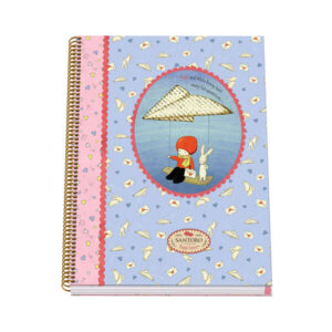 dohe santoro poppi loves messenger cuaderno espiral tapa dura tamaño a4 de 100 hojas 90gr hojas microperforadas con 4 taladros cuadricula 5mm