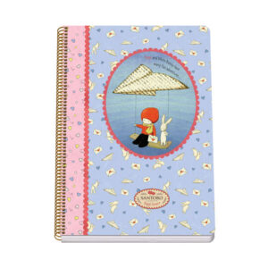 dohe santoro poppi loves messenger cuaderno espiral tapa rigida tamaño folio de 80 hojas 90gr hojas con cuadricula 4mm