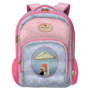 dohe santoro poppi loves messenger mochila escolar grande 3 compartimentos bolsillos laterales tirantes acolchados y ajustables asa superior adaptable a carro