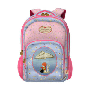 dohe santoro poppi loves messenger mochila escolar pequeña 3 compartimentos bolsillos laterales tirantes acolchados y ajustables asa superior