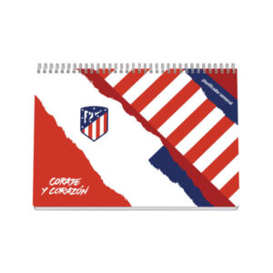 dohe atletico de madrid coraje y corazon planificador perpetuo espiral wireo tapa semirigida encuadernacion horizontal tamaño a4 interior semana vista 64 hojas incluye 2 hojas de pegatinas