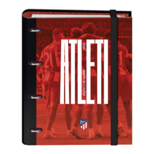 dohe atletico de madrid atleti carpeta de 4 anillas formato a4 con recambio de 100 hojas 4 separadores de colores cierre con goma elastica anillas de 35mm