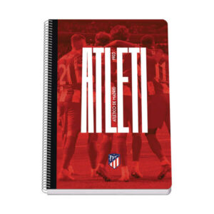 dohe atletico de madrid atleti cuaderno espiral tapa rigida tamaño folio de 80 hojas 90gr hojas con cuadricula 4mm