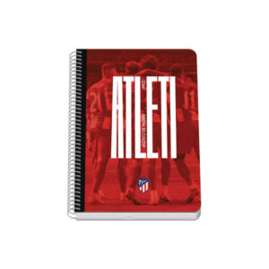 dohe atletico de madrid atleti cuaderno espiral tapa rigida tamaño a5 de 80 hojas 90gr hojas con cuadricula 4mm
