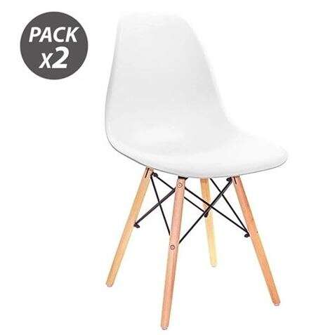 muvip pack 2 sillas design d100 color blanco