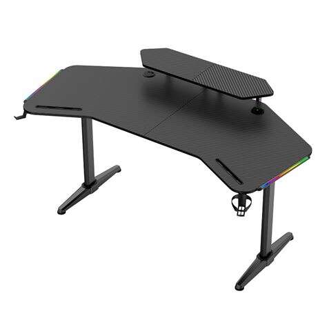muvip mesa gaming pro1500 xl fibra carbono luz rgb sound