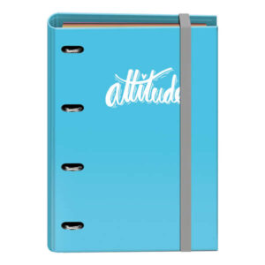 dohe serie pastel carpeta de 4 anillas formato a4 con recambio de 100 hojas 4 separadores de colores cierre con goma elastica anillas de 35mm color azul pastel