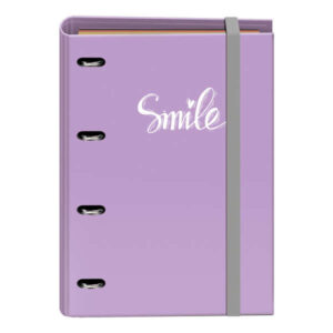 dohe serie pastel carpeta de 4 anillas formato a4 con recambio de 100 hojas 4 separadores de colores cierre con goma elastica anillas de 35mm color morado pastel