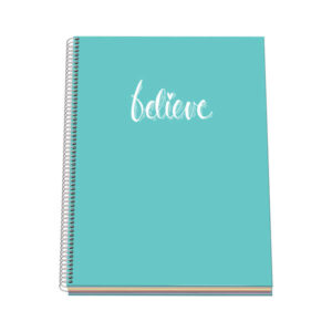 dohe serie pastel cuaderno con espiral tamaño a4 de 100 hojas 90gr hojas microperforadas con 4 taladros cuadricula 5mm color verde pastel