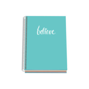 dohe serie pastel cuaderno con espiral tamaño a5 de 100 hojas 90gr hojas microperforadas con 2 taladros cuadricula 5mm color verde pastel