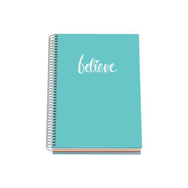 dohe serie pastel cuaderno con espiral tamaño a5 de 100 hojas 90gr hojas microperforadas con 2 taladros cuadricula 5mm color verde pastel