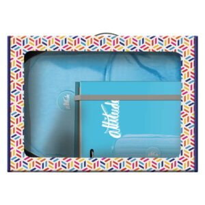 dohe serie pastel pack de mochila mediana + portatodo doble + carpeta de 4 anillas formato a4 con recambio de 100 hojas color azul pastel