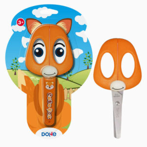 dohe tijera escolar para niños acero inoxidable puntas redondeadas funda para las hojas diseño zorro