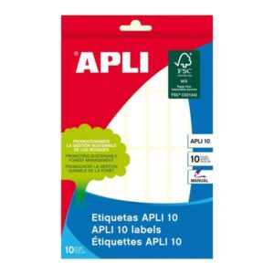 apli pack de 280 etiquetas permanentes 13x40mm aptas para escritura manual color blanco