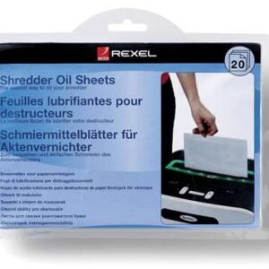 rexel pack de 20 hojas lubricantes para destructoras