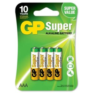 gp pack de 4 pilas super alcalinas lr03 aaa 1.5v
