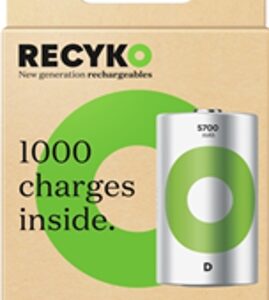 gp recyko pack de 2 pilas recargables 5700mah d 1.2v precargadas ciclo de vida: hasta 1000 veces