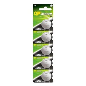 gp lithium pack de 5 pilas litio de boton cr2450 3v